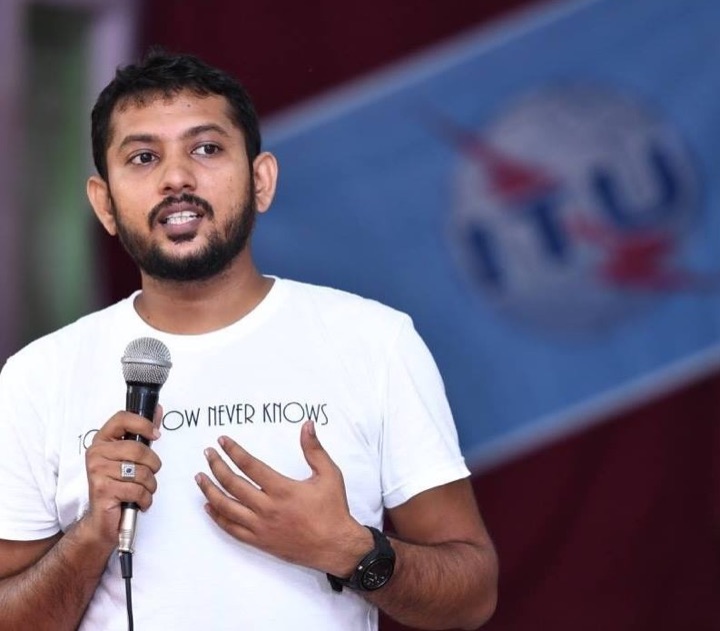 Haneez speaking at an ITU event